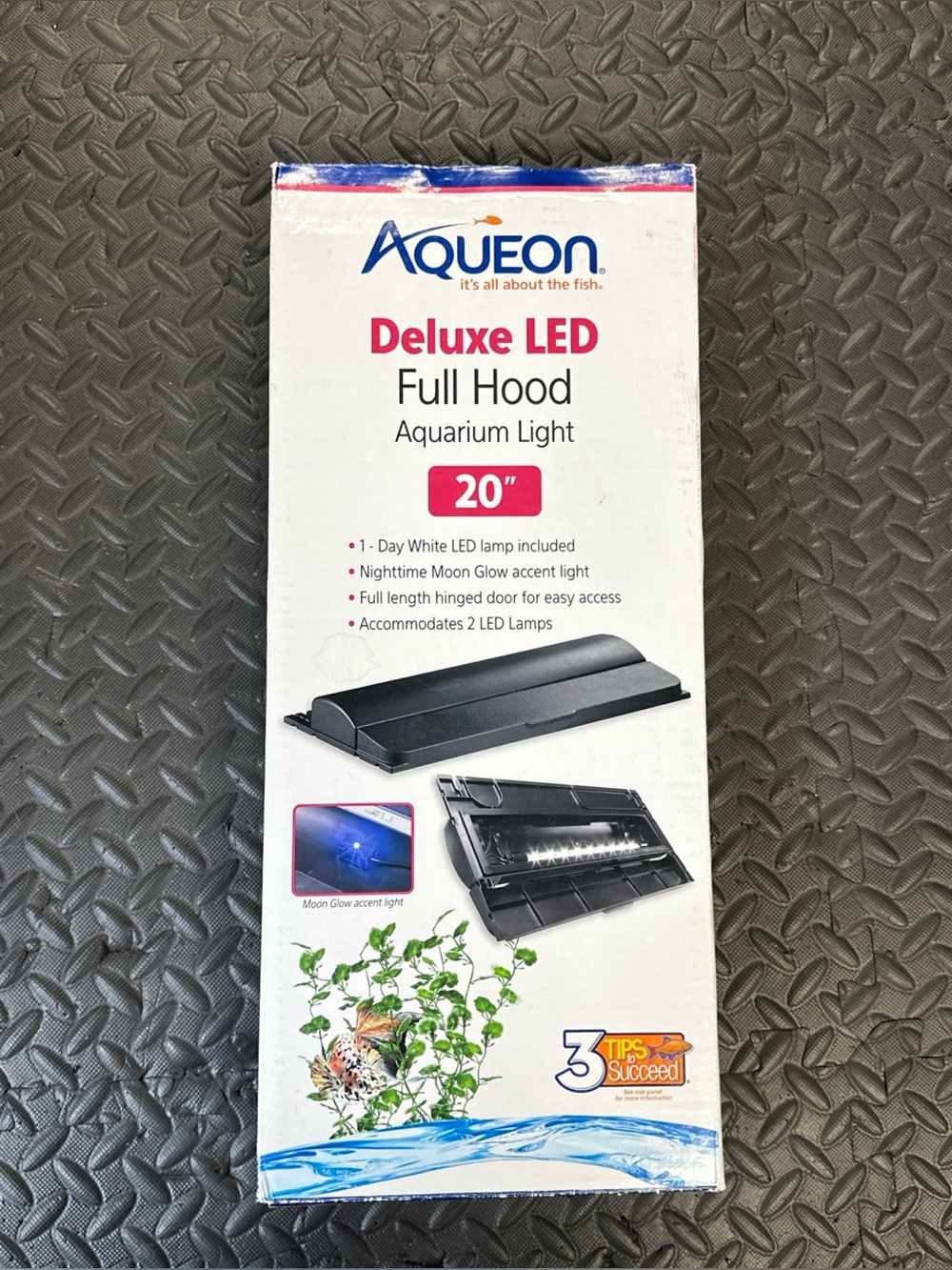 Aqueon Deluxe LED Full Hood 20” Aquarium Light Fits 10 & 20XH Gallon NIB